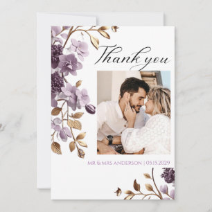 Carte De Remerciements "carte de remerciements de fleurs violettes et de