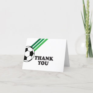 Carte De Remerciements Carton d'anniversaire Soccer Green Stripes Let's K