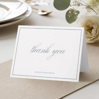 Carte De Remerciements Carton de remerciement plié pour mariage Dusty Blu