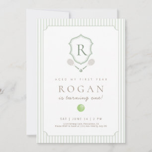 Carte De Remerciements Carton d'invitation 1er anniversaire Sage Green Pr