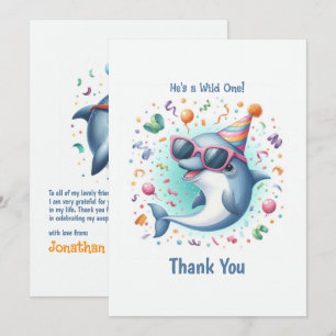 Carte De Remerciements Carton pour le 1er anniversaire de Wild One sur le