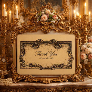 Carte De Remerciements Cartouche de style rococo baroque