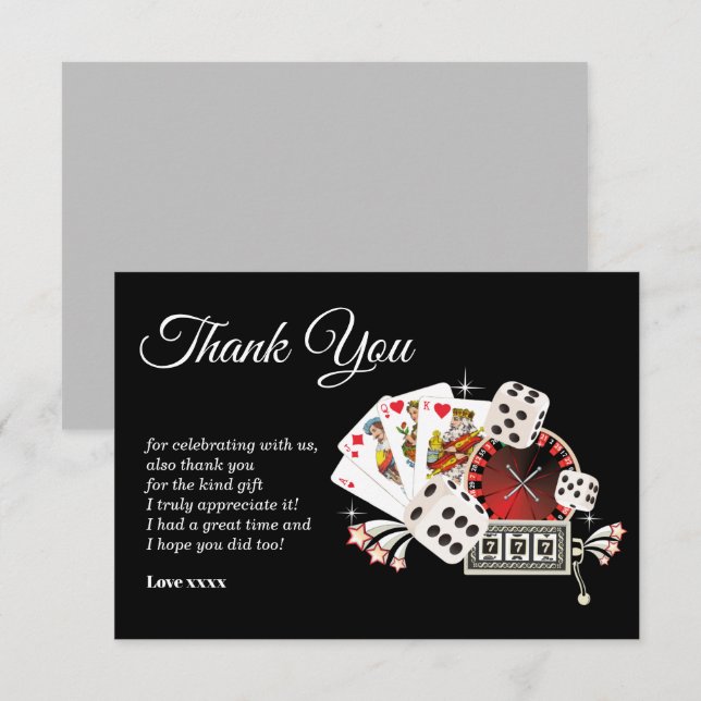 carte de remerciements casino (Devant / Derrière)