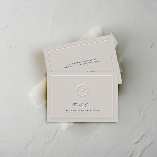 Carte De Remerciements Casque de bateau nautique côtier Élégant Mariage s