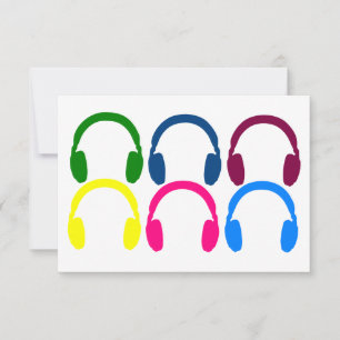 Carte De Remerciements Casques Neon Rainbow personnalisables 