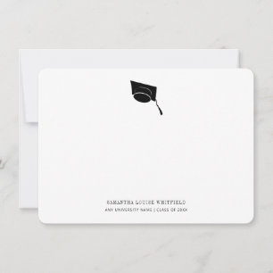 Carte De Remerciements Casquette de remise des diplômes moderne classique