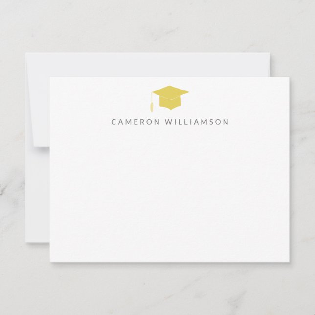 Carte De Remerciements Casquette de remise des diplômes personnalisée Nom (Devant)