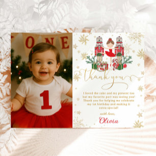 Carte De Remerciements Casse-Noisette Hiver Onederland 1er Anniversaire 