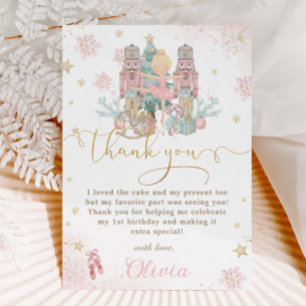 Carte De Remerciements Casse-noisette Hiver Onederland 1er Anniversaire B