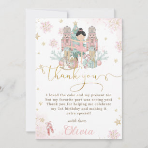 Carte De Remerciements Casse-Noisette Winter Onederland 1er Anniversaire