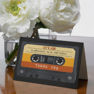 Carte De Remerciements Cassette Bande Rétro Anniversaire Fête