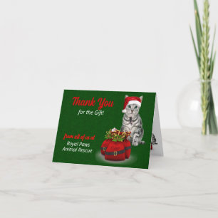 Carte De Remerciements Cat and mouse Holiday Thank You