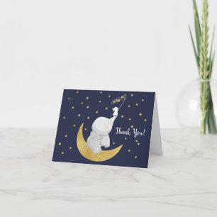 Carte De Remerciements Catch A Star Elephant Baby Shower Thank You