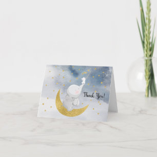 Carte De Remerciements Catch A Star Elephant Baby Shower Thank You