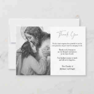 Carte De Remerciements Catholique Sacré Coeur Jésus Sympathie funéraire