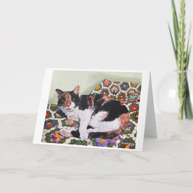 Carte De Remerciements Cats and Quilts-Zoey Thank You Card (Devant)