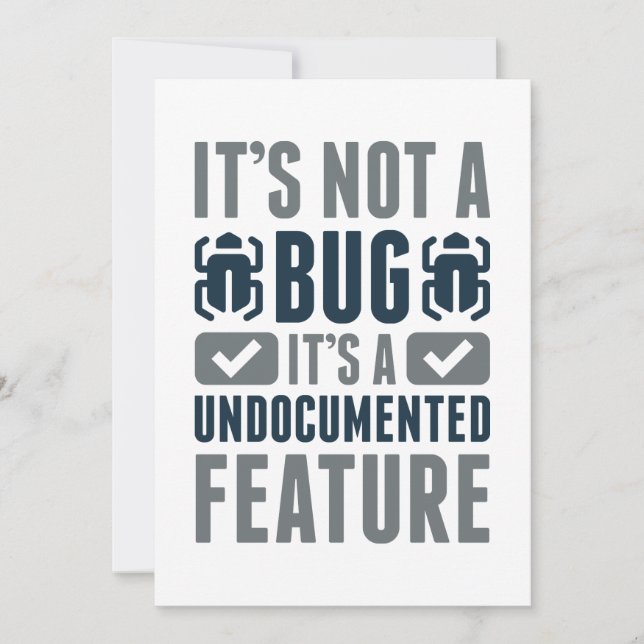 Carte De Remerciements Ce n'est pas un bug (Devant)