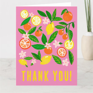 Carte De Remerciements Célébration Citrus Personnalisé Coloré Gras Grand