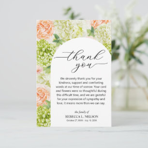 Carte De Remerciements Célébration de Fleurs Funéraires de Vie