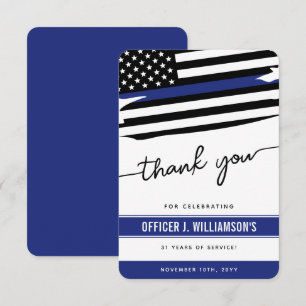 Carte De Remerciements Célébration de la retraite de la police personnali