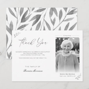 Carte De Remerciements Célébration de la vie funéraire Photo florale