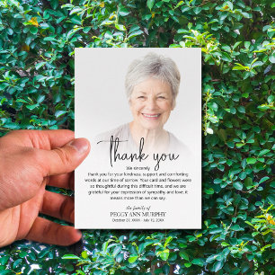 Carte De Remerciements Célébration de la vie Photo