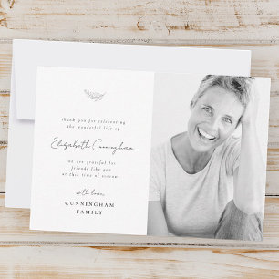 Carte De Remerciements Célébration de la vie Simple et moderne Photo mini