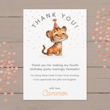 Célébration de l'anniversaire d'un enfant au tigre