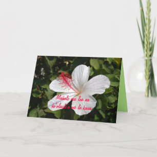 Carte De Remerciements Célébration de l'Hibiscus blanc mahalo hawaïen