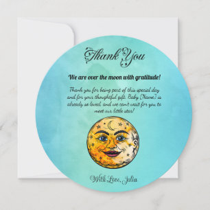 Carte De Remerciements Célébration du Baby shower de la Lune