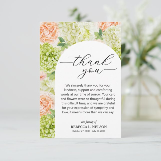 Carte De Remerciements Celebration of Life Funeral Floral (Debout devant)