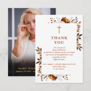 Carte De Remerciements Célébration Rustique Chrétienne De La Vie Funérair