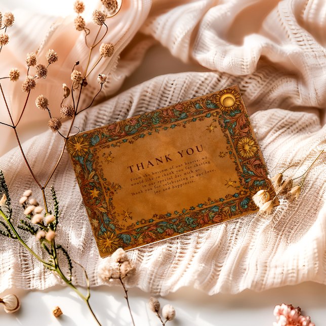 Carte De Remerciements Celestial Mystic Baroque Wedding (Créateur téléchargé)