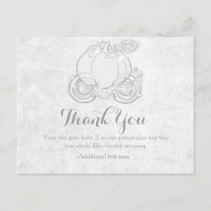 Carte De Remerciements Cendrella Carrosse de la Princesse Royale Blanche