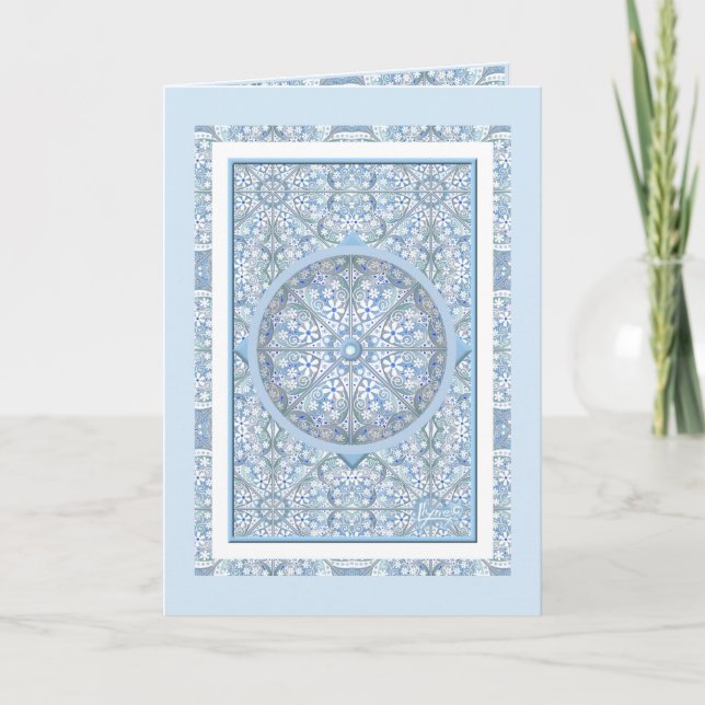 Carte De Remerciements Céramique Lace bleu clair (Devant)
