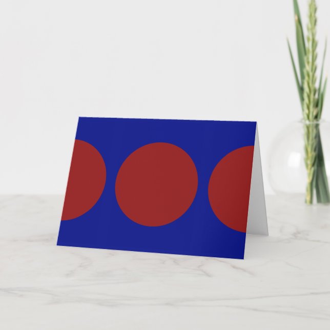 Carte De Remerciements Cercles rouges en bleu (Devant)