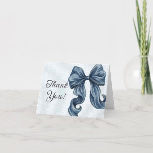 Carte De Remerciements Cérémonie de bébé au noeud pap en jeans bleus