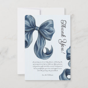 Carte De Remerciements Cérémonie de bébé au noeud pap en jeans bleus