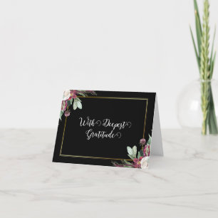 Carte De Remerciements Cérémonie de rondelle en fleur foncée