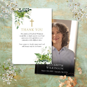 Carte De Remerciements Cérémonie funéraire du Mémorial Christian Greenery