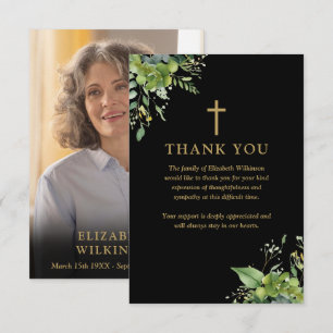 Carte De Remerciements Cérémonie funéraire du Mémorial Christian Greenery