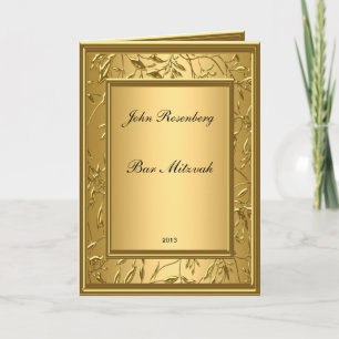 Carte De Remerciements Cérémonie populaire de Bar Mitzvah en or