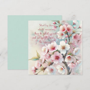 Carte De Remerciements Cerisier en Fleur & Citation