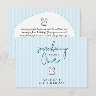 Carte De Remerciements Certains Bunny a un an 1ère Fête d'anniversaire