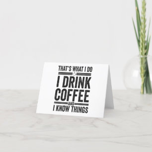Carte De Remerciements C'est ce que je fais Je bois Café Funny Caféine