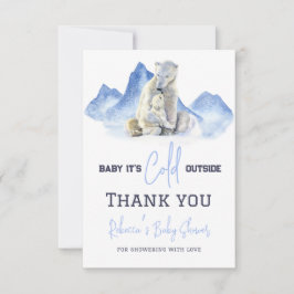 Carte De Remerciements C'est froid dehors Baby Shower ours polaire d'hive
