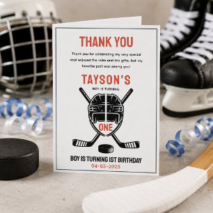 Carte De Remerciements C'est la fête d'anniversaire de Game Time Hockey p