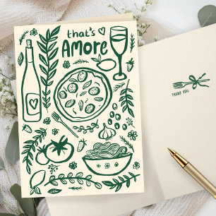 Carte De Remerciements C'est la nourriture italienne d'amour douane douch