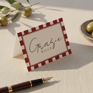 Carte De Remerciements C'est l'Amore Shower de Mariage à carreaux rouges 