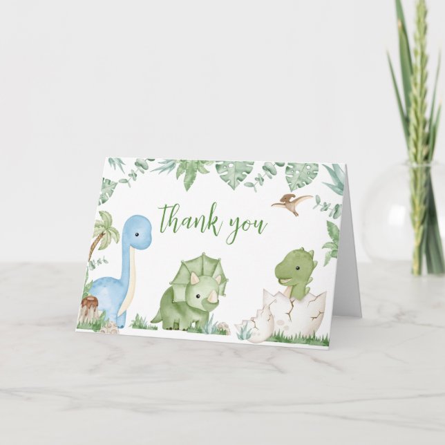 Carte De Remerciements C'est un Baby shower de dinosaures (Devant)